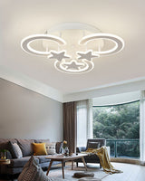 Lustra LED RFAN, Model M255/3+3, Cu Telecomanda, 3 Tipuri De Lumina, Intensitate Reglabila, 120W, Alb