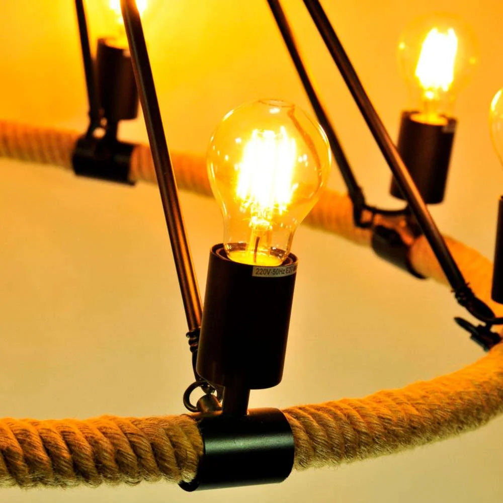 Pendul Rustic RFAN, Model 8456-8P, 8 X E27, Inaltime Reglabila