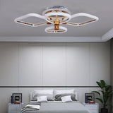 Lustra LED RFAN, Model 1011-2+2RGB, Cu Telecomanda, 3 Tipuri De Lumina Plus Lumina RGB, Intensitate Reglabila, Auriu