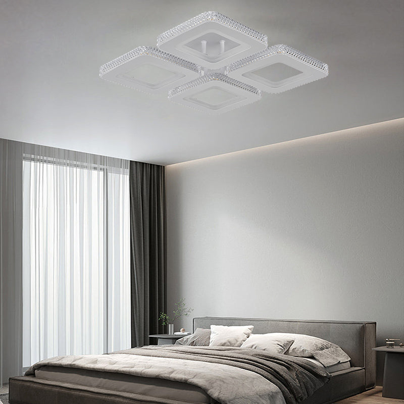 Lustra LED RFAN, Model M601-4, Cu Telecomanda, 3 Tipuri De Lumina Plus Lumina RGB, Intensitate Reglabila, 184W, Alb