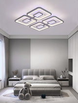 Lustra LED RFAN, Model M025-4, Cu Telecomanda, 3 Tipuri De Lumina, Intensitate Reglabila, 200W, Gri