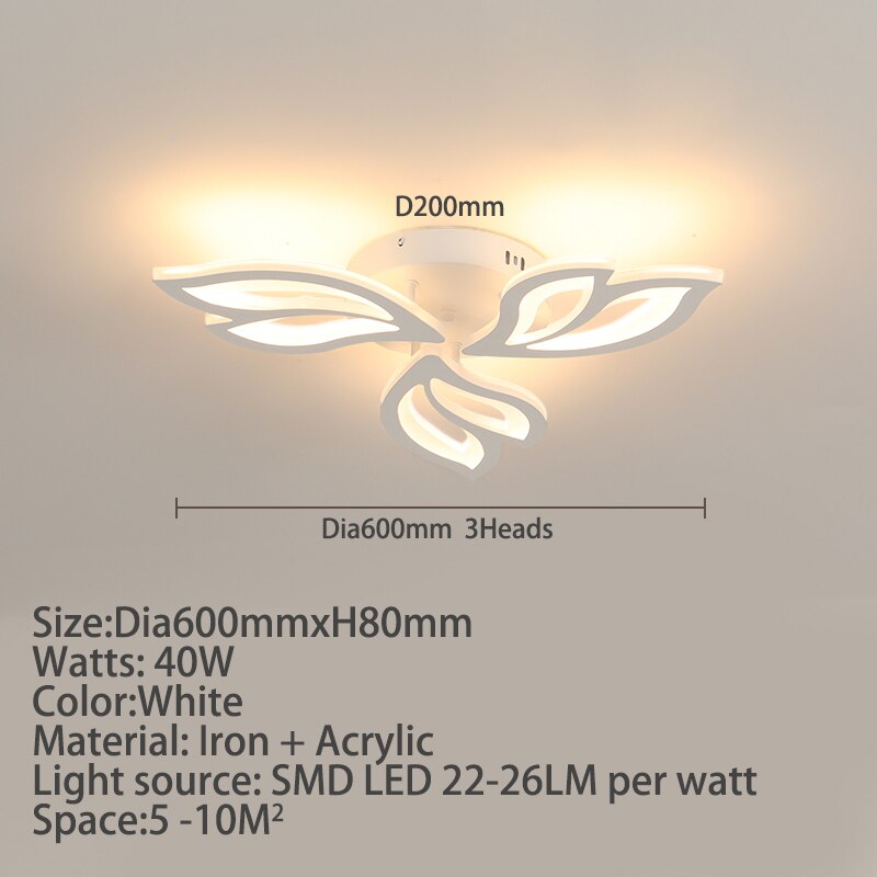 Lustra LED RFAN, Model K137-3, cu Telecomanda, 3 Tipuri de Lumina, Intensitate Reglabila, 36W, Alb