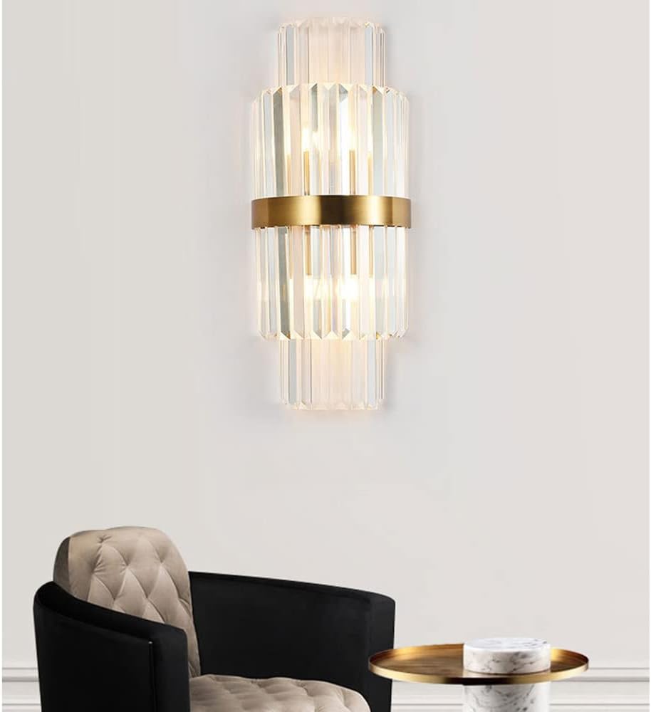 Aplica RFAN, Model 7821/2W, Textura Cristal, Metal, 2 X E14, Auriu