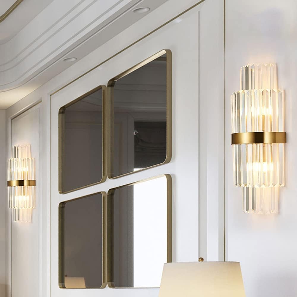 Aplica RFAN, Model 7821/2W, Textura Cristal, Metal, 2 X E14, Auriu