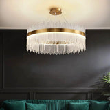 Candelabru LED RFAN, Model 8817/400, Textura Cristal, Metal, 64W, Auriu
