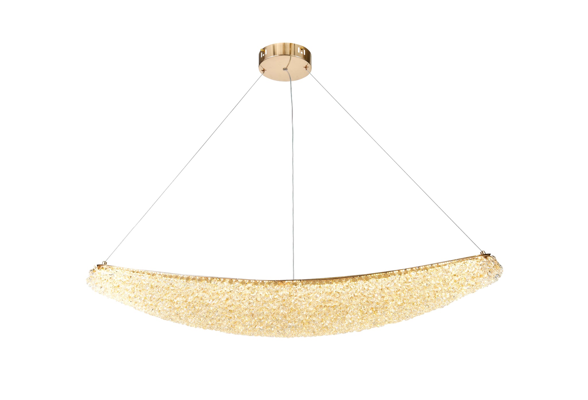 Candelabru LED RFAN, Model 5558/1100, Textura Cristal, Metal, 96W, Auriu