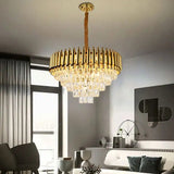 Candelabru RFAN, Model S89001/600, Textura Cristal, Metal, 10 X E27, Auriu