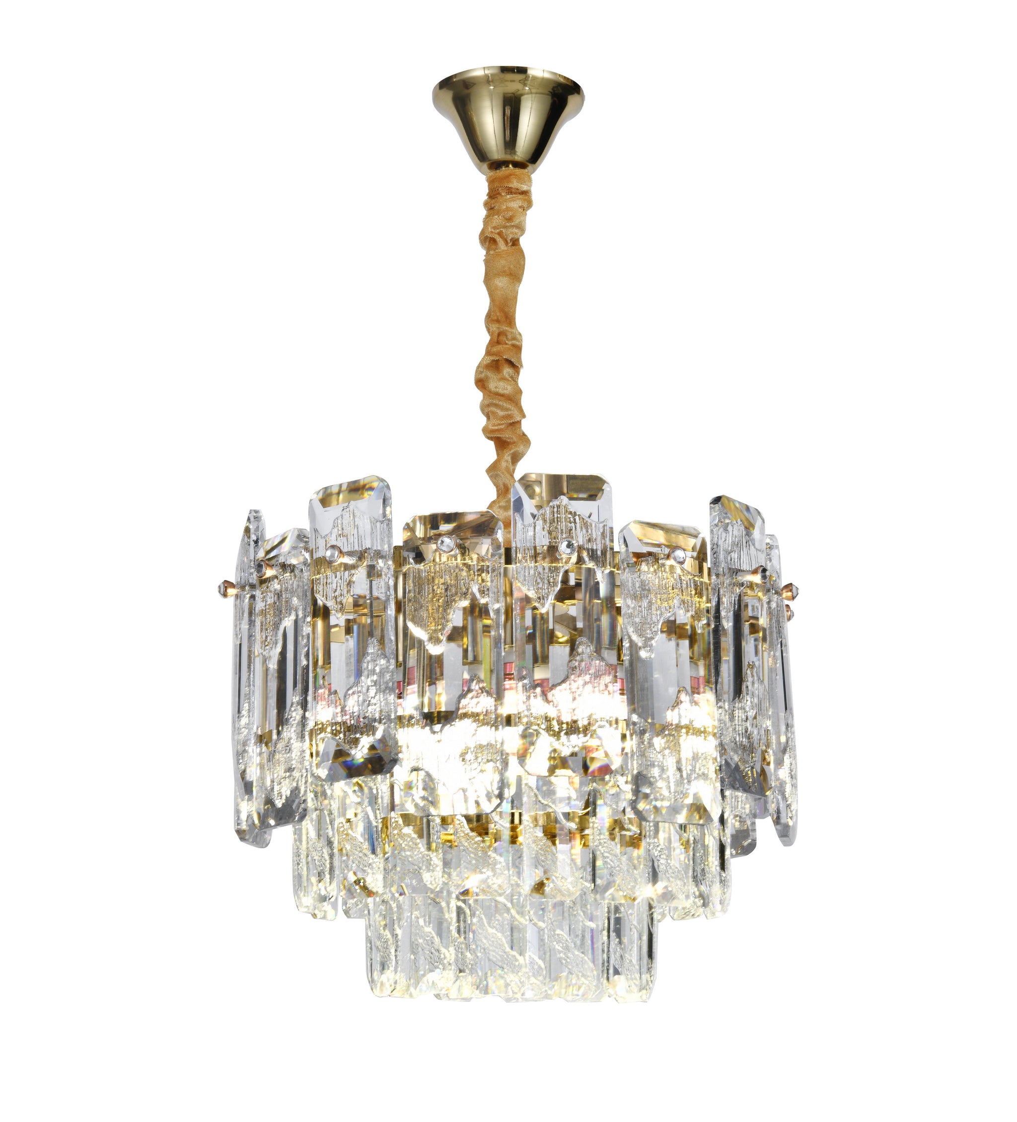 Candelabru RFAN, Model 5861/300, Textura Cristal, Metal, 4 X E14, Auriu