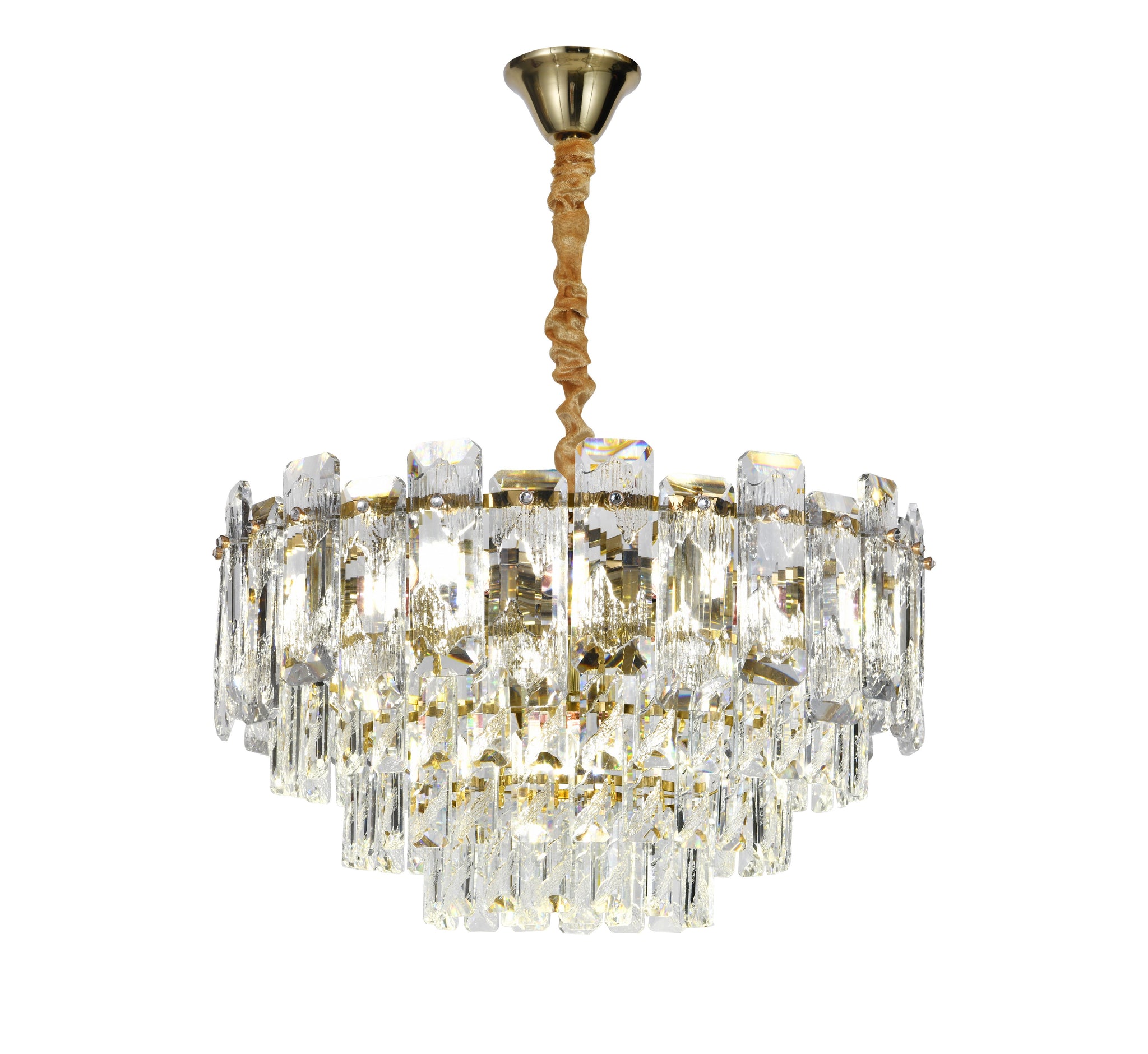 Candelabru RFAN, Model 5861/500, Textura Cristal, Metal, 8 X E14, Auriu