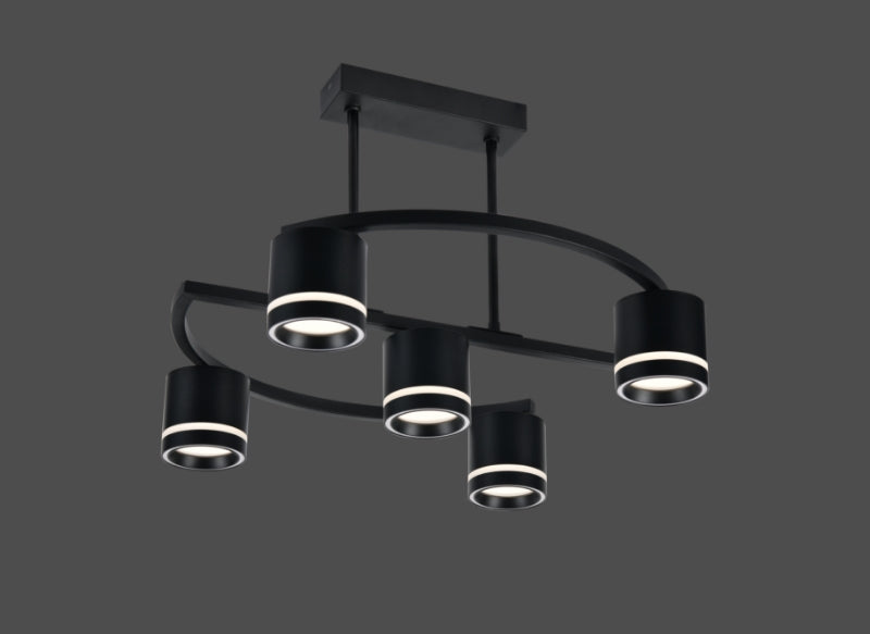 Lustra RFAN, Model R9172/4+1, 5 X Soclu GX53, Negru