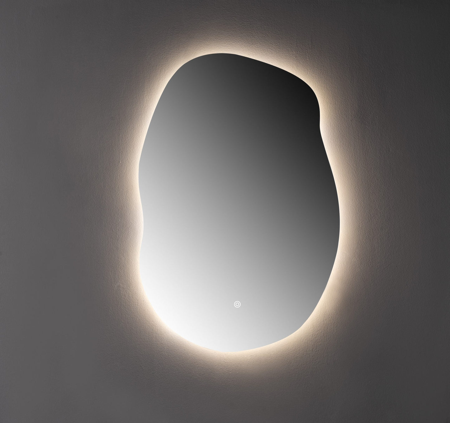 Oglinda LED Asimetrica Premium 60×90 cm, Touch, 3 Tipuri Lumina – Calda, Rece, Naturala