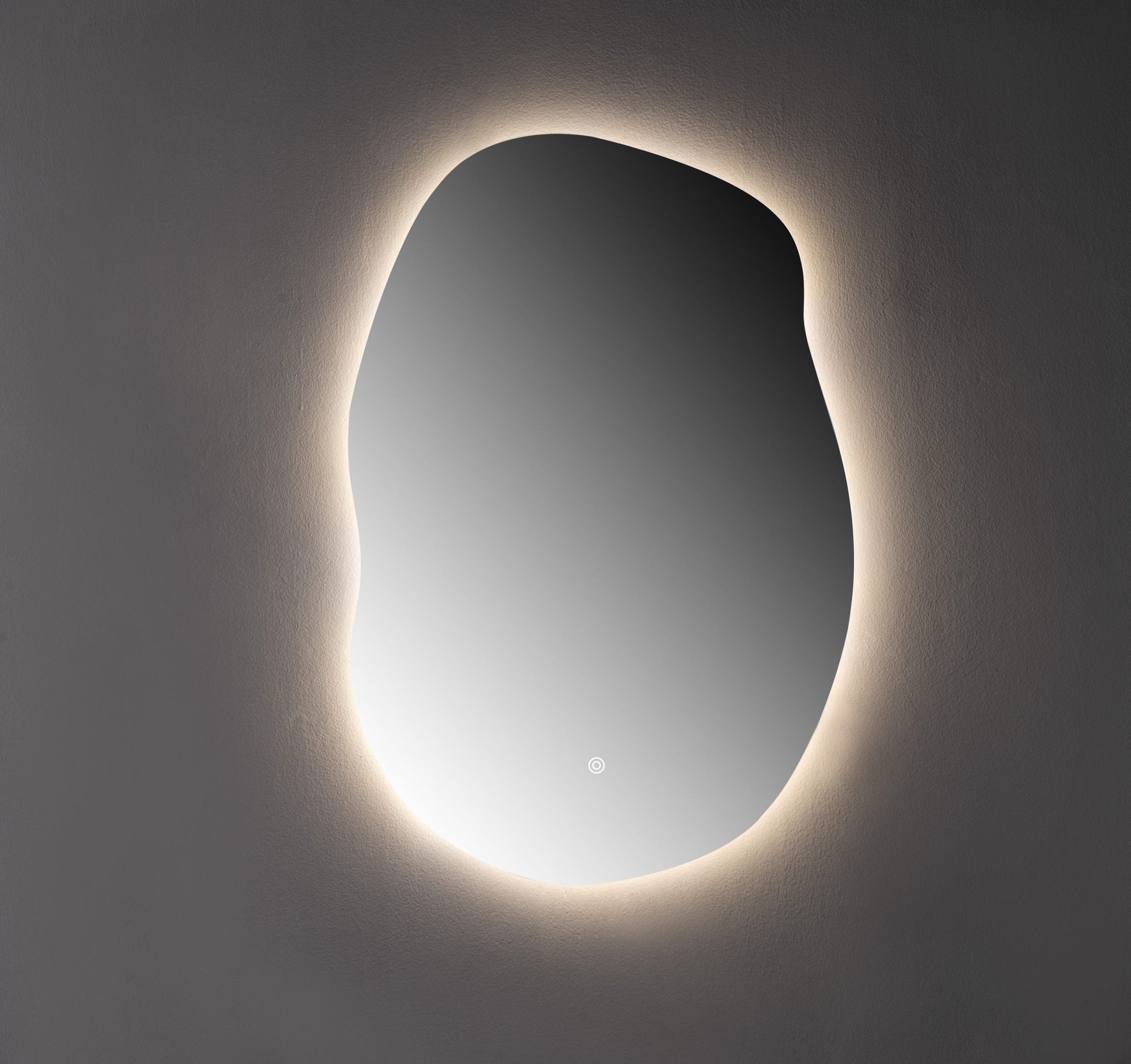 Oglinda LED Asimetrica Premium 60×90 cm, Touch, 3 Tipuri Lumina – Calda, Rece, Naturala