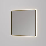Oglinda LED Patrata Premium 80×80 cm, Rama Auriu, 3 Tipuri de Lumina – Calda, Rece, Neutra