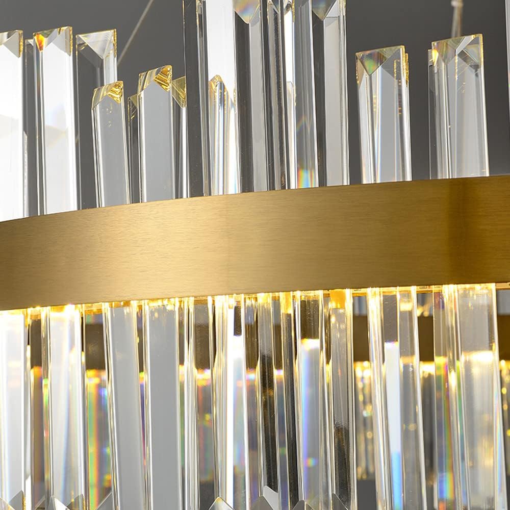 Candelabru LED RFAN, Model H98347/800*300, Textura Cristal, Metal, 120W, Auriu
