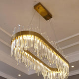 Candelabru LED RFAN, Model H98347/800*300, Textura Cristal, Metal, 120W, Auriu