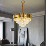 Candelabru RFAN, Model S89001/600, Textura Cristal, Metal, 10 X E27, Auriu
