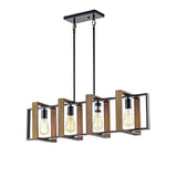 Pendul RFAN, Model 5456-4, 4 x E27, Negru/Maro
