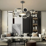 Lustra LED RFAN, Model R9149/12+1, Cu Telecomanda, 3 Tipuri De Lumina, Intensitate Reglabila, 143W, Negru