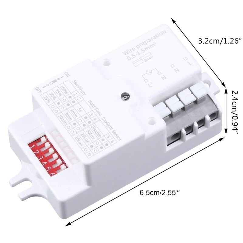 Senzor de Miscare Radar Microunde, 360 Grade, Alb
