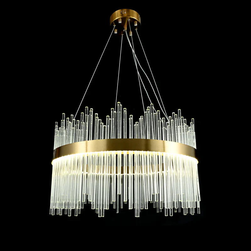 Candelabru LED RFAN, Model 8817/800, Textura Cristal, Metal, 150W, Auriu