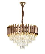 Candelabru RFAN, Model S89001/400, Textura Cristal, Metal, 4 x E27, Maro/Auriu