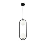 Pendul RFAN, Model ZM83, cu Abajur, 2 x E14, Inaltime Reglabila, Negru