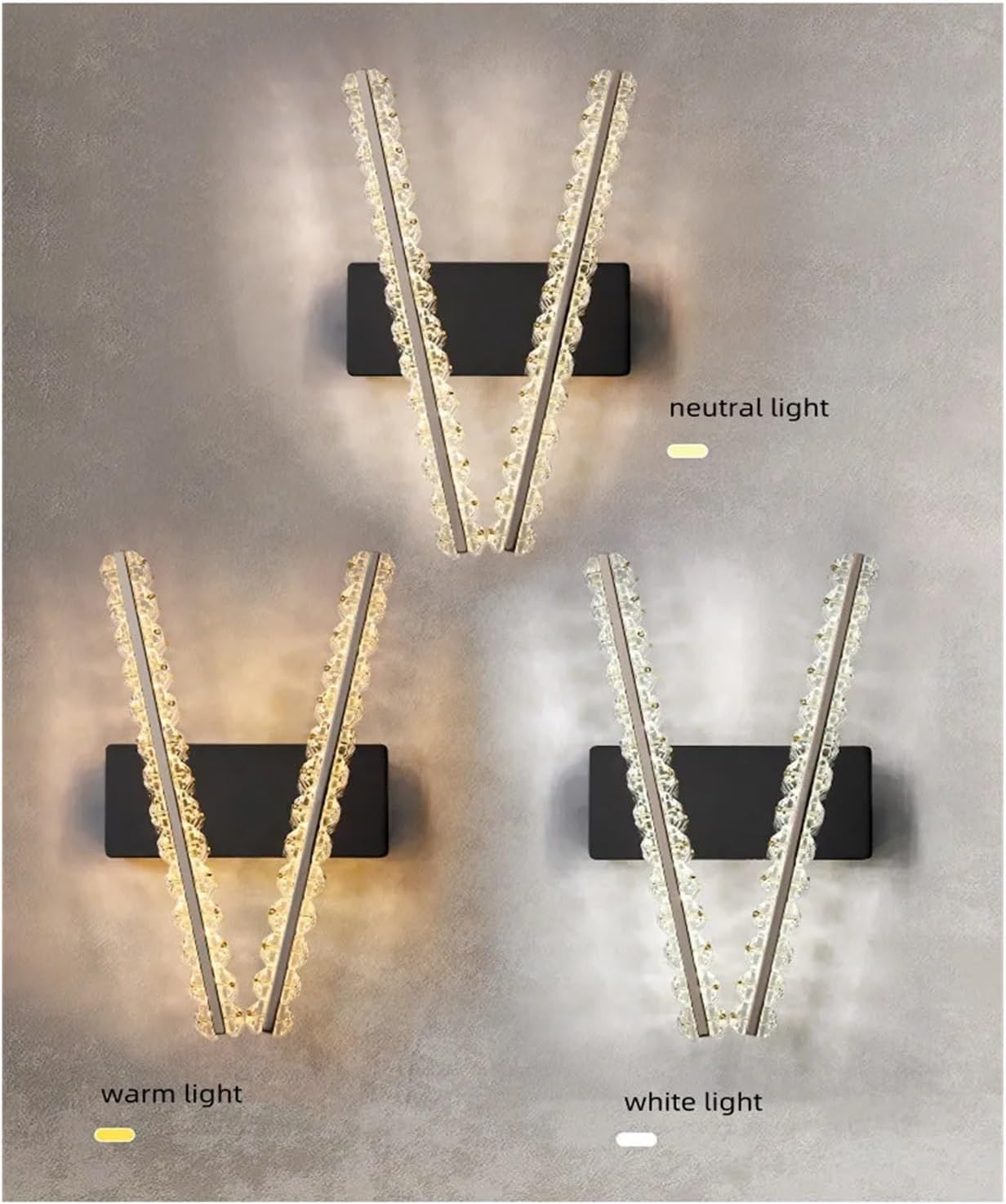 Aplica LED RFAN, Model B7024, Textura Cristal, 3 Tipuri De Lumina, 10W, Auriu