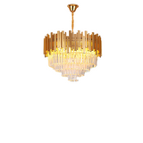 Candelabru RFAN, Model WL339/400, Textura Cristal, Metal, 5 X E27, Auriu