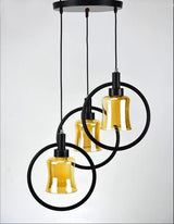Pendul RFAN, Model 7438-3, cu Abajur, 3 x E27, Inaltime Reglabila, Negru