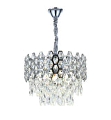 Candelabru RFAN, Model 75003/400, Textura Cristal, Metal, 5 X E14, Argintiu