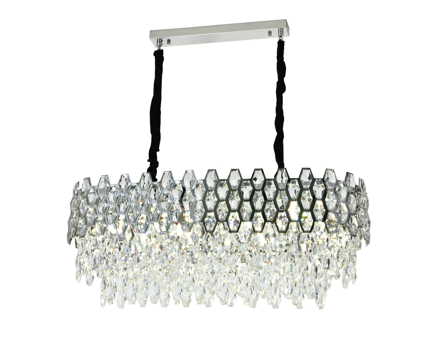 Candelabru RFAN, Model 75003/800*300, Textura Cristal, Metal, 8 X E14, Argintiu