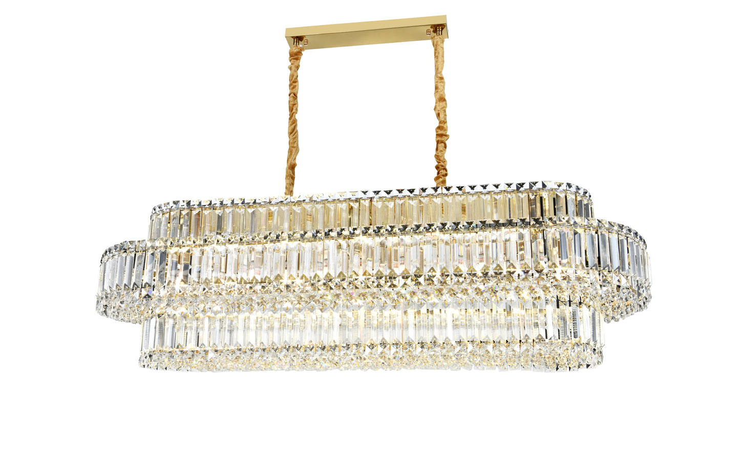 Candelabru RFAN, Model 75005/1200*450, Textura Cristal, Metal, 12 X E14, Auriu