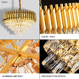 Candelabru RFAN, Model S89001/300, Textura Cristal, Metal, 3 X E27, Auriu