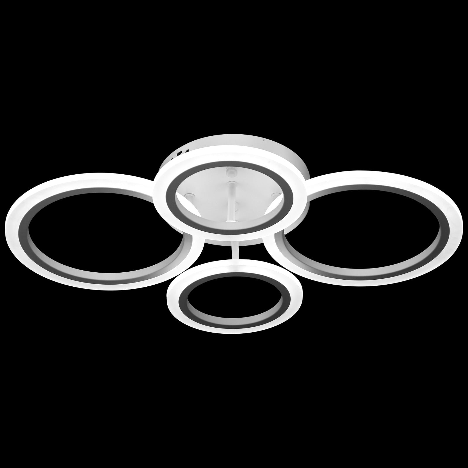 Lustra LED RFAN, Model K001/2+2, cu Telecomanda, 3 Tipuri de Lumina, Intensitate Reglabila, 84W, Alb