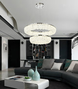 Candelabru LED RFAN, Model 78011-600+400, Textura Cristal, Metal, 160W, Argintiu