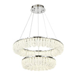 Candelabru LED RFAN, Model 78011-600+400, Textura Cristal, Metal, 160W, Argintiu