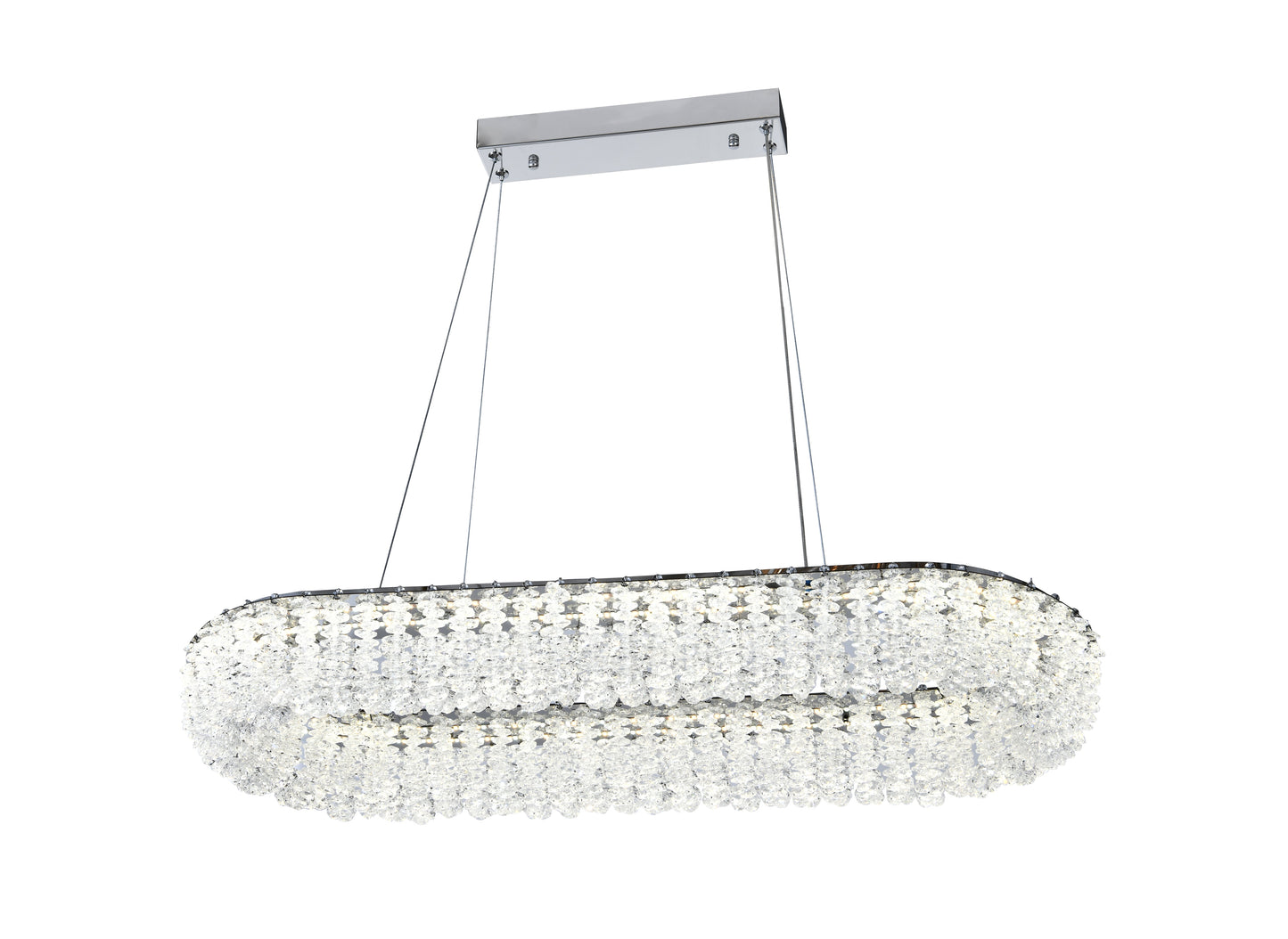 Candelabru LED RFAN, Model 78011/800*300, Textura Cristal, Metal, 100W, Argintiu