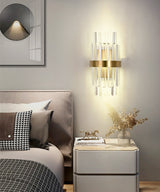 Aplica RFAN, Model 7821/2W, Textura Cristal, Metal, 2 X E14, Auriu