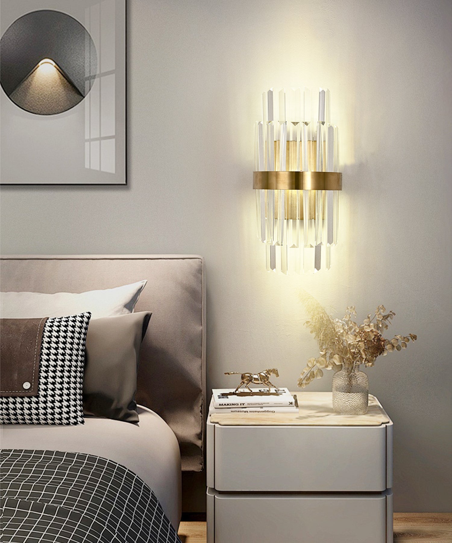 Aplica RFAN, Model 7821/2W, Textura Cristal, Metal, 2 X E14, Auriu