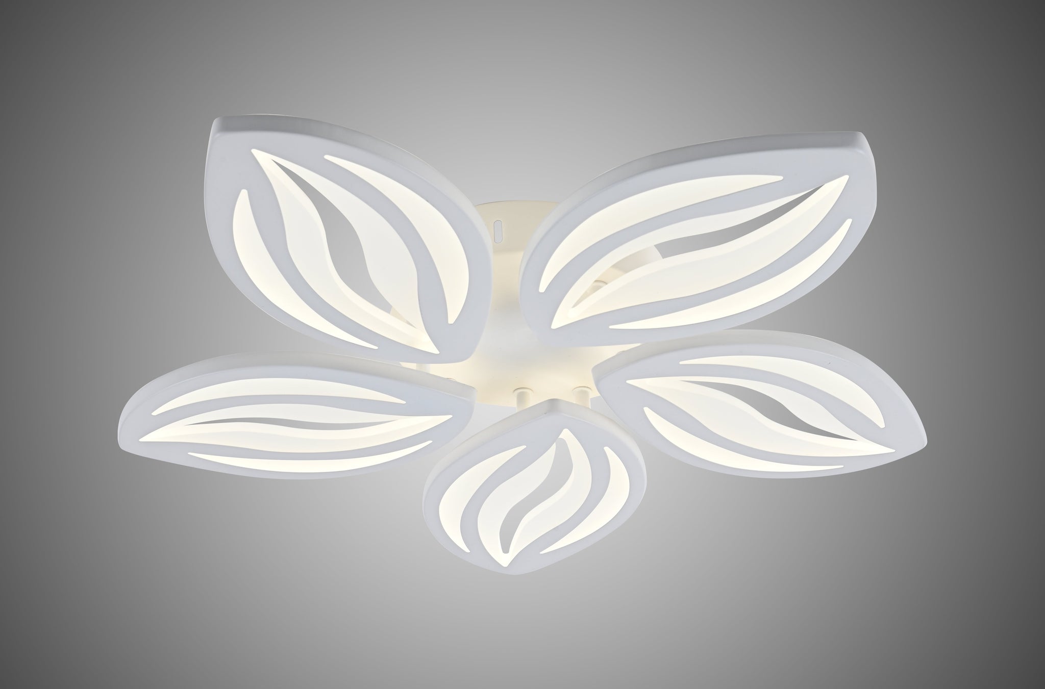 Lustra LED RFAN, Model K23/5, cu Telecomanda, 3 Tipuri de Lumina, Intensitate Reglabila, 80W, Alb