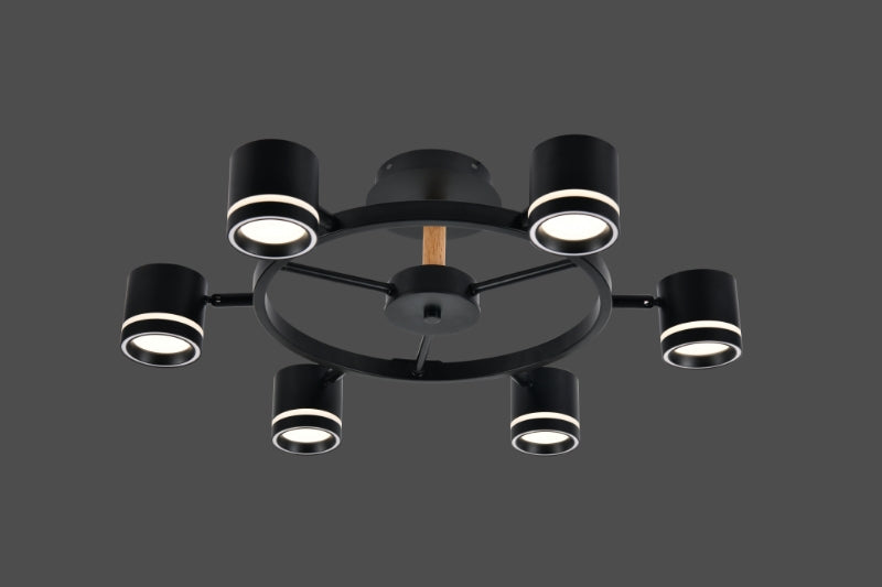 Lustra RFAN, Model R9171/6, 6 X Soclu GX53, Negru