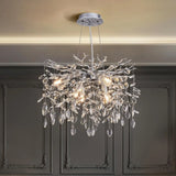 Candelabru RFAN, Model 33020/460, Textura Cristal, Metal, 6 X E14, Argintiu