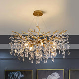 Candelabru RFAN, Model 33007/600, Textura Cristal, Metal, 8 X E14, Auriu