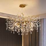 Candelabru RFAN, Model 33007/600, Textura Cristal, Metal, 8 X E14, Auriu