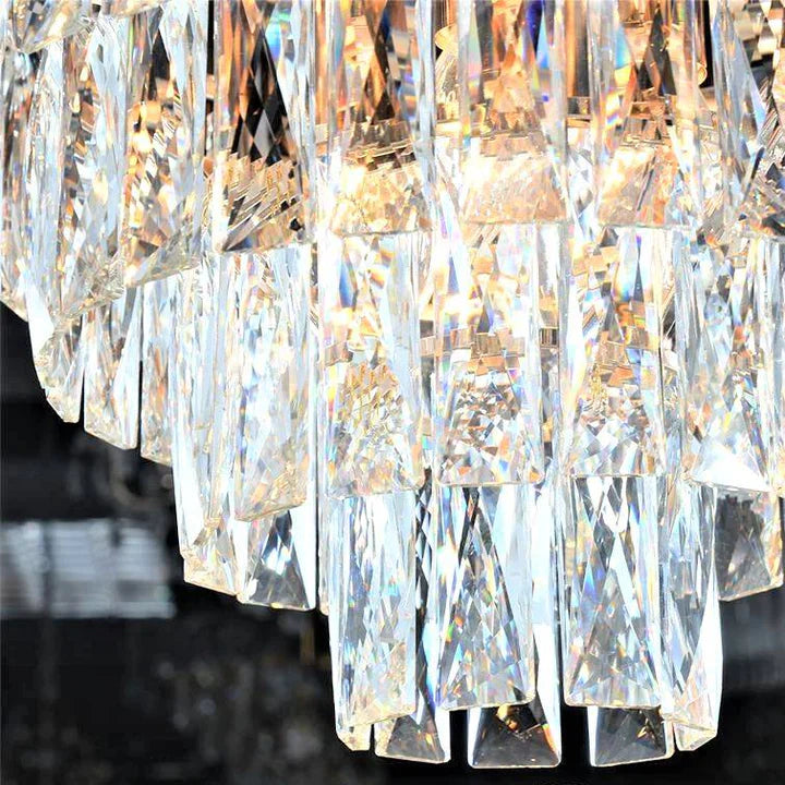 Candelabru RFAN, Model S89001/300, Textura Cristal, Metal, 3 X E27, Negru/Auriu