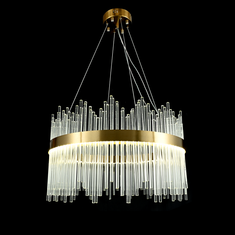 Candelabru LED RFAN, Model 8817/400, Textura Cristal, Metal, 64W, Auriu