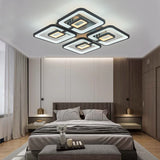 Lustra LED RFAN, Model M025-4, Cu Telecomanda, 3 Tipuri De Lumina, Intensitate Reglabila, 200W, Negru