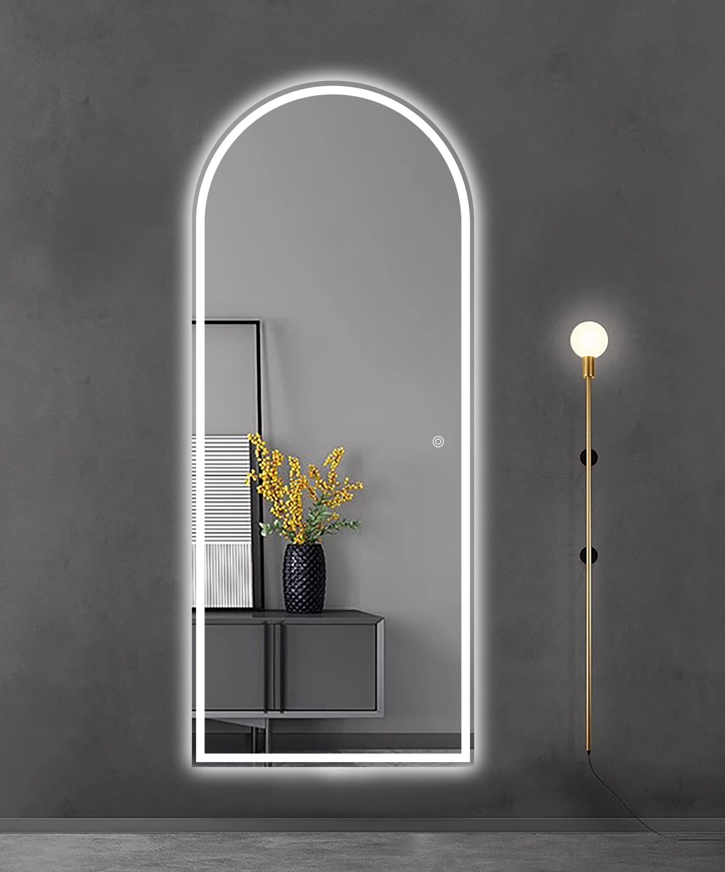 Oglinda LED Hol Premium 70×170 cm, 3 Tipuri de Lumina – Calda, Rece, Neutra