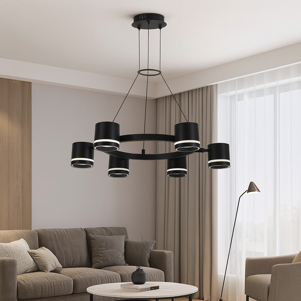 Pendul RFAN, Model R9171/6A1, 6 X Soclu GX53, Negru