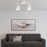 Aplica LED RFAN, Model DB60310-2, 2 Spoturi Orientabile, Soclu GX53, 2x9W, Montaj Aplicat, Alb cu Accente Cromate, Design Modern, Ø32 cm 1
